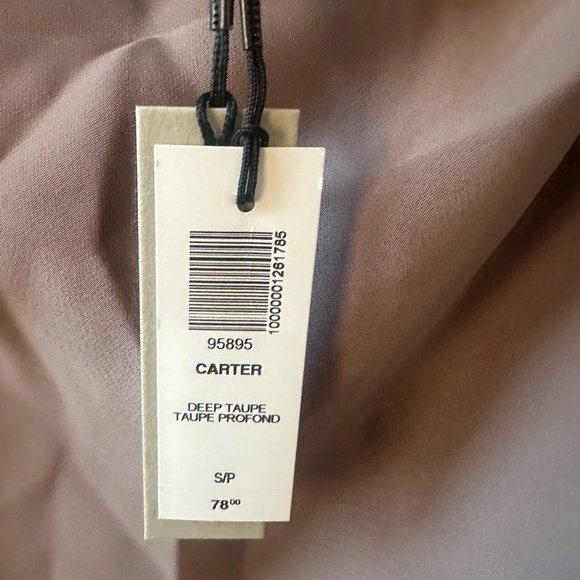 NWT Aritzia Babaton Cowlneck Satin Blouse - Size Small - in Colour Deep Taupe - Picture 4 of 5